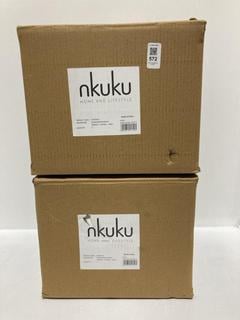 Lot 572  
            Chesterfield SR44 - Parcel Delivery Only 

                
2 X NKUKU ITEMS TO INCLUDE NKUKU CHAKAI WOOD & METAL PENDANT - NATURAL - SMALL - ...