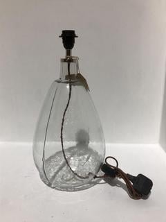 Lot 576  
            Chesterfield SR44 - Parcel Delivery Only 

                
NKUKU BABA RECYCLED GLASS LAMP - CLEAR - LARGE TALL - ITEM NO. BL5301 - ORIGINAL ...