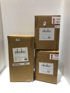 Lot 603  
            Chesterfield SR44 - Parcel Delivery Only 

                
3 X ASSORTED NKUKU ITEMS TO INCLUDE RHYA OUTDOOR WALL LAMP IN ANTIQUE BRASS (LOCA...