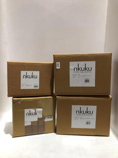 Lot 620  
            Chesterfield SR44 - Parcel Delivery Only 

                
4 X ASSORTED NKUKU LIGHTING TO INCLUDE NGARI OUTDOOR LIGHT IN ANTIQUE BRASS (LOCA...