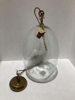 Lot 633  
            Chesterfield SR44 - Parcel Delivery Only 

                
NKUKU OTORO RECYCLED GLASS PENDANT - CLEAR - LARGE OVAL - ITEM NO. OP1402 - ORIGI...