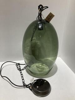 Lot 674  
            Chesterfield SR44 - Parcel Delivery Only 

                
NKUKU OTORO GLASS PENDANT IN GREEN SMOKE - LARGE OVAL (LOCATION: K4)