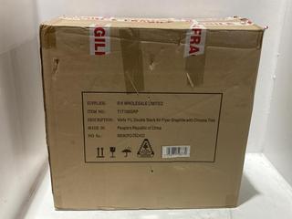 Lot 750  
            Chesterfield SR44 - Parcel Delivery Only 

                
TOWER VORTEX XL DUAL STACK 11L AIRFRYER IN GREY (LOCATION: K8)