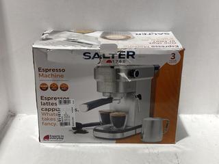 Lot 757  
            Chesterfield SR44 - Parcel Delivery Only 

                
SALTER AUTOMATIC ESPRESSO MACHINE (LOCATION: K8)
