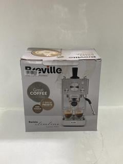 Lot 775  
            Chesterfield SR44 - Parcel Delivery Only 

                
BREVILLE BARISTA SLIMLINE ESPRESSO COFFEE MAKER - ORIGINAL RRP £239 (LOCATION: J1)