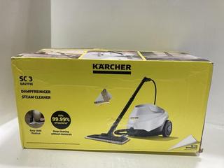 Lot 791  
            Chesterfield SR44 - Parcel Delivery Only 

                
KARCHER SC 3 EASY FIX STEAM CLEANER (LOCATION: J1)