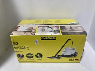 Lot 855  
            Chesterfield SR44 - Parcel Delivery Only 

                
KARCHER SC 3 EASY FIX STEAM CLEANER (LOCATION: J4)