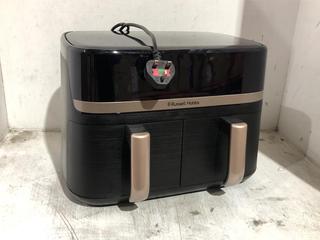 Lot 926  
            Chesterfield SR44 - Parcel Delivery Only 

                
RUSSELL HOBBS DUAL BASKET AIR FRYER IN BLACK MODEL: 27680 (LOCATION: J6)