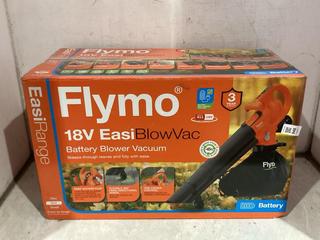 Lot 948  
            Chesterfield SR44 - Parcel Delivery Only 

                
FLYMO 18V EASIBLOWVAC BATTERY BLOWER VACUUM (LOCATION: J7)