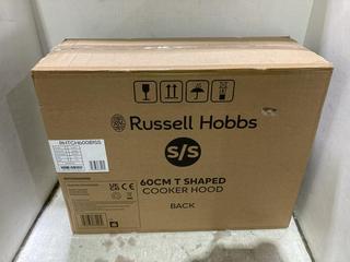 Lot 957  
            Chesterfield SR44 - Parcel Delivery Only 

                
RUSSEL HOBBS 60CM T SHAPED COOKER HOOK- MODEL NO- RHTCH600B1SS- (LOCATION: J8)