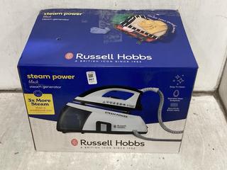 Lot 967  
            Chesterfield SR44 - Parcel Delivery Only 

                
RUSSELL HOBBS STEAM POWER STEAM GENERATOR IRON (LOCATION: J8)