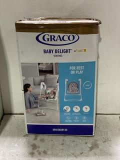 Lot 968  
            Chesterfield SR44 - Parcel Delivery Only 

                
GRACO BABY DELIGHT BABY SWING (LOCATION: J8)