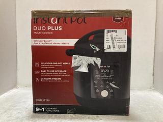 Lot 102  
            Chesterfield SR47 - Parcel Delivery Only 

                
INSTANT POT DUO PLUS 9 IN 1 MULTICOOKER ORIGINAL RRP £129 (LOCATION: F2)