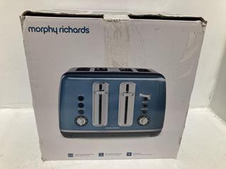 Lot 1045  
            Chesterfield SR47 - Parcel Delivery Only 

                
MORPHY RICHARDS ACCENTS 4 SLICE TOASTER (LOCATION: H9)