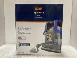 Lot 104  
            Chesterfield SR47 - Parcel Delivery Only 

                
VAX SPOTWASH DUO SPOT WASHER ORIGINAL RRP £139 (LOCATION: F2)