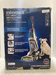 Lot 107  
            Chesterfield SR47 - Parcel Delivery Only 

                
BISSELL PROHEAT 2X REVOLUTION PET PRO CARPET AND UPHOLSTERY WASHER ORIGINAL RRP £...