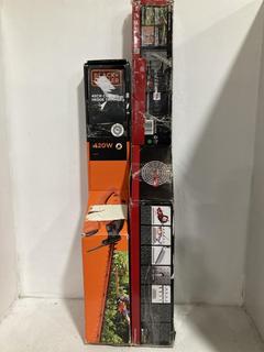 Lot 1096  
            Chesterfield SR47 - Parcel Delivery Only 

                
BLACK + DECKER 45CM CORDED HEDGE TRIMMER TO INCLUDE EINHELL CORDLESS HEDGE TRIMME...