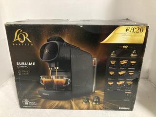Lot 1098  
            Chesterfield SR47 - Parcel Delivery Only 

                
PHILIPS L'OR BARISTA SUBLIME COMPACT COFFEE MACHINE. (LOCATION: I2)