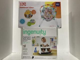 Lot 1108  
            Chesterfield SR47 - Parcel Delivery Only 

                
BRIGHTFOREST RAINFOREST VIBES TO INCLUDE INGENUITY CASHMERE BABY BASE 2-IN-1. (LO...