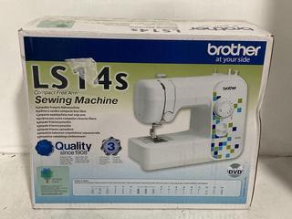Lot 1138  
            Chesterfield SR47 - Parcel Delivery Only 

                
BROTHER LS14S SEWING MACHINE (LOCATION: I4)