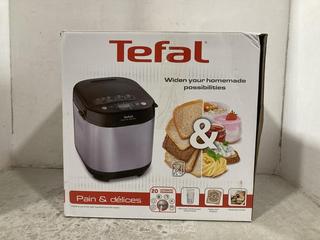 Lot 143  
            Chesterfield SR47 - Parcel Delivery Only 

                
TEFAL PAIN AND DELICES BREADMAKER ORIGINAL RRP £140 (LOCATION: F4)