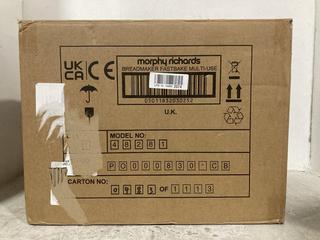 Lot 209  
            Chesterfield SR47 - Parcel Delivery Only 

                
MORPHY RICHARDS FASTBAKE MULTI USE BREADMAKER ORIGINAL RRP £99 (LOCATION: F6)