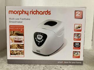 Lot 215  
            Chesterfield SR47 - Parcel Delivery Only 

                
MORPHY RICHARDS FASTBAKE MULTI USE BREADMAKER ORIGINAL RRP £99 (LOCATION: F6)