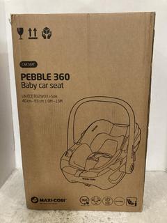 Lot 256  
            Chesterfield SR47 - Parcel Delivery Only 

                
MAXI COSI PEBBLE 360 CAR SEAT ORIGINAL RRP £209 (LOCATION: F7)