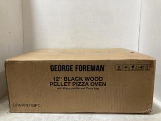Lot 330  
            Chesterfield SR47 - Parcel Delivery Only 

                
GEORGE FOREMAN 12" BLACK WOOD PELLET PIZZA OVEN ORIGINAL RRP £199 (LOCATION: F9)