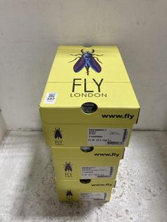 Lot 357  
            Chesterfield SR47 - Parcel Delivery Only 

                
3 X ASSORTED FLY LONDON FOOTWEAR TO INCLUDE POCH069FLY SANDALS IN BLACK SIZE 3 (L...