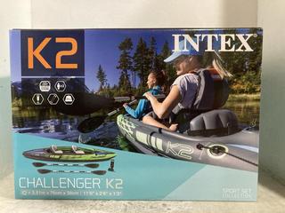 Lot 399  
            Chesterfield SR47 - Parcel Delivery Only 

                
INTEX CHALLENGER K2 INFLATABLE KYAK ORIGINAL RRP £110 (LOCATION: F11)