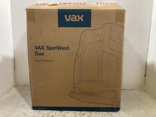 Lot 504  
            Chesterfield SR47 - Parcel Delivery Only 

                
VAX SPOTWASH DUO SPOT CLEANER. (LOCATION: G4)