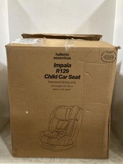 Lot 523  
            Chesterfield SR47 - Parcel Delivery Only 

                
HALFORDS ESSENTIALS IMPALA R129 CHILD CAR SEAT. (LOCATION: G4)