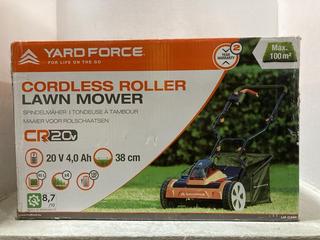 Lot 541  
            Chesterfield SR47 - Parcel Delivery Only 

                
YARD FORCE CORDLESS ROLLER LAWN MOWER. (LOCATION: G5)