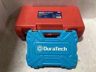 Lot 548  
            Chesterfield SR47 - Parcel Delivery Only 

                
DURATECH SPANNER SET TO INCLUDE SEALEY TRAILING BUSH TOOL - FORD/VOLVO. (LOCATION...