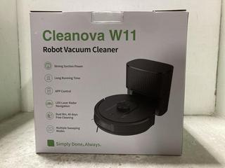 Lot 566  
            Chesterfield SR47 - Parcel Delivery Only 

                
CLEANOVA W11 ROBOT VACUUM CLEANER. (LOCATION: G6)