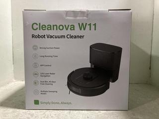 Lot 579  
            Chesterfield SR47 - Parcel Delivery Only 

                
CLEANOVA W11 ROBOT VACUUM CLEANER. (LOCATION: G6)