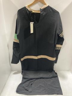 Lot 896  
            Chesterfield SR47 - Parcel Delivery Only 

                
FAUSTO PUGLISI BLACK VARSITY DRESS SIZE 40 ORIGINAL RRP £2525. (LOCATION: H5)