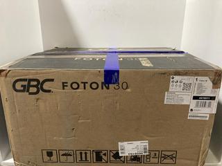 Lot 964  
            Chesterfield SR47 - Parcel Delivery Only 

                
GBC FOTON 30 AUTOMATIC LAMINATOR MACHINE ORIGINAL RRP £450 (LOCATION: H6)