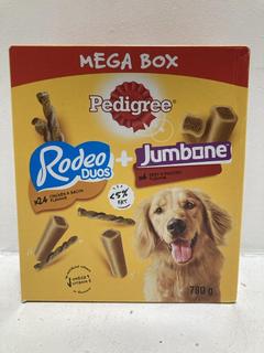 Lot 973  
            Chesterfield SR47 - Parcel Delivery Only 

                
10 X PEDIGREE RODEO DUOS AND JUMBONE MEGABOX DOG TREATS 780G - BB 07/11/25 (LOCAT...