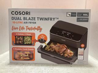 Lot 97  
            Chesterfield SR47 - Parcel Delivery Only 

                
COSORI DUAL BLAZE TWINFRY 10L AIR FRYER ORIGINAL RRP £250 (LOCATION: F2)