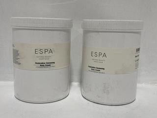 Lot 1029  
            Chesterfield SR46 - Parcel Delivery Only 

                
2 X ESPA RESTORATIVE COCOONING BODY CREAM 1 LITRE (LOCATION: H5)