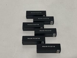 Lot 1036  
            Chesterfield SR46 - Parcel Delivery Only 

                
6 X MANIFESTO HINDASH ULTRA-THIN MATTE TINTED BALM IN SHADE CALL ME PEACHES - TOT...