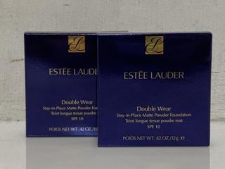 Lot 1048  
            Chesterfield SR46 - Parcel Delivery Only 

                
2 X ESTEE LAUDER DOUBLE WEAR MATTE POWDER FOUNDATION IN SHADE 8N1 ESPRESSO (LOCAT...