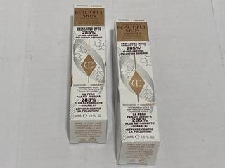 Lot 1124  
            Chesterfield SR46 - Parcel Delivery Only 

                
2 X CHARLOTTE TILBURY BEAUTIFUL SKIN FOUNDATION IN SHADE 14 COOL FROID 30ML (LOCA...