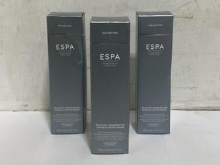 Lot 1134  
            Chesterfield SR46 - Parcel Delivery Only 

                
3 X ESPA TRI-ACTIVE REGENERATING DEFINE & TIGHTEN SERUM 190ML (LOCATION: I2)