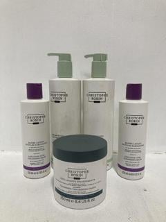 Lot 1195  
            Chesterfield SR46 - Parcel Delivery Only 
                
5 X ASSORTED CHRISTOPHE ROBIN BEAUTY PRODUCTS TO INCLUDE CHRISTOPHE ROBIN HYDRATI...