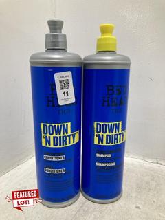 Lot 11  
            Chesterfield SR46 - Parcel Delivery Only 
                
BED HEAD DOWN 'N DIRTY CLARIFYING SHAMPOO 600ML TO INCLUDE BED HEAD DOWN 'N DIRTY...