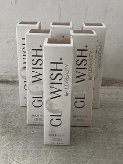 Lot 155  
            Chesterfield SR46 - Parcel Delivery Only 
                
6 X HUDA BEAUTY GLOWISH MULTI DEW SKIN TINT IN SHADE 11 DEEP 40ML - TOTAL LOT ORI...