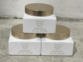 Lot 201  
            Chesterfield SR46 - Parcel Delivery Only 

                
3 X ELIZABETH ARDEN WHITE TEA BODY WATER CREAM 225ML (LOCATION: G3)